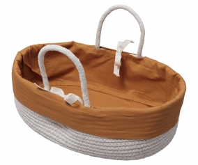 Crib Basket for Dolls with Ochre Cover