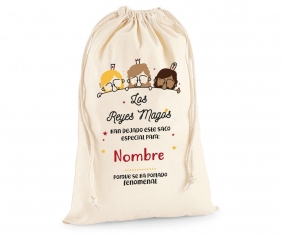 Bolsa grande personalizada para presentes Reis Magos - Espanhol