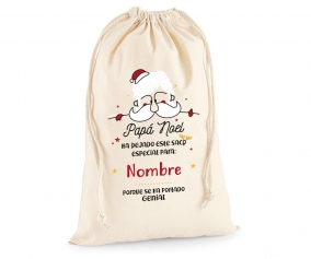 Saco grande personalizado para presentes de Pai Natal - Espanhol