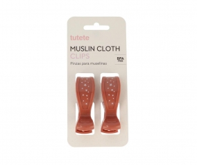 2 x Terracotta Muslin Clips