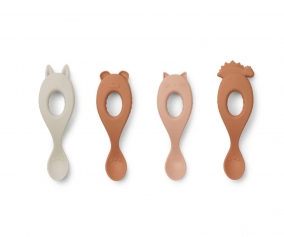 4 Liva Silicone Spoons Rose Mix