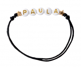 Pulseira Estrelas Douradas Personalizada Preta