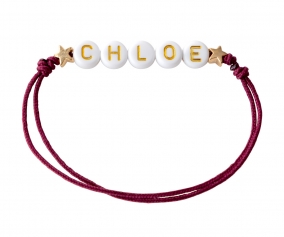 Pulseira Estrelas Douradas Personalizada Bordeaux