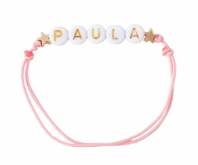 Pulseira Estrelas Douradas Personalizada Rosa