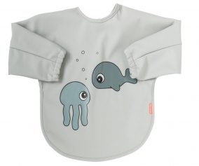 Babero con Mangas Sea Friends Gris 6-18m Personalizable