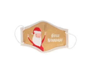Mascarilla Infantil Triple Capa Papa Noel Mostaza Tutete