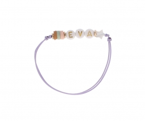 Bracelet 3 Initiales Personnalis Lilas