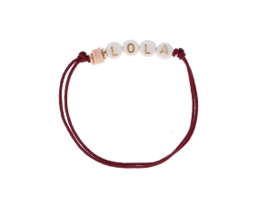 Personalised Burgundy Bumper Bracelet