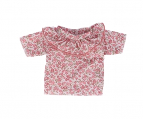 Camisa Cutie con Volante Flores Rosa para Mueco