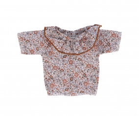 Camisa Cutie con Volante para Mueco Gris Topo