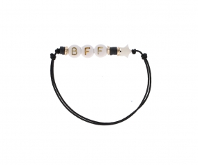 Personalised 3 Initials Bracelet Black