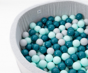 Piscina de Bolas Beb Cinza Claro Bolas 3 cores : Teal/Cinza claro/Menta