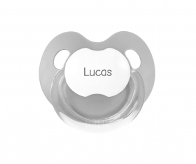 Grey Retro Personalised Soother