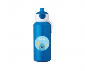 Personalised Campus Pop-Up Drinking Bottle Blue Shark 400ml