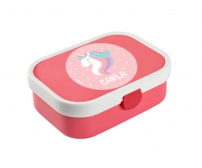 Personalised Pink Midi Campus Lunch Box Unicorn