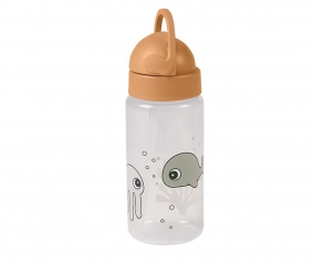 Botella Plstico con Pajita Sea Friends Mustard/Grey