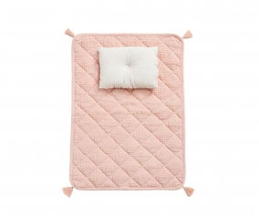 Edredn con Cojn Rosa para Muecas