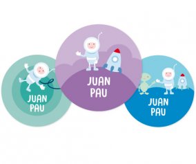 Pack 3 chapas Personalizadas Astronauta