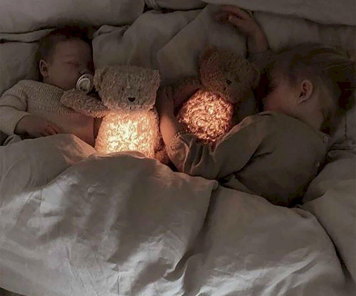 Peluche Lumière-Sons Ours Organique Moonie Capuccino