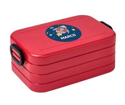 Personalised Nordic Red Midi Bento Box Space