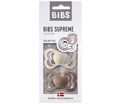 Pack 2 Succhietti BIBS Supreme Vanilla/Dark Oak Silicone