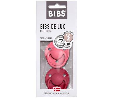 2 Chupetas BIBS De Lux Coral/Ruby