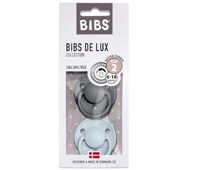 2 Succhietti BIBS De Lux Iron/Baby Blue
