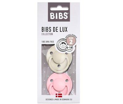 2 Chupetes BIBS De Lux Ivory/Baby Pink