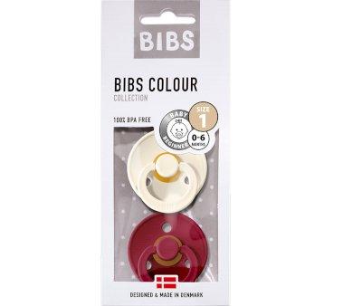 2 Chupetas BIBS Colors Ivory/Ruby