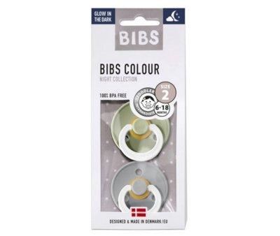2 Succhietti BIBS Colour Round Notturni Sage/Cloud