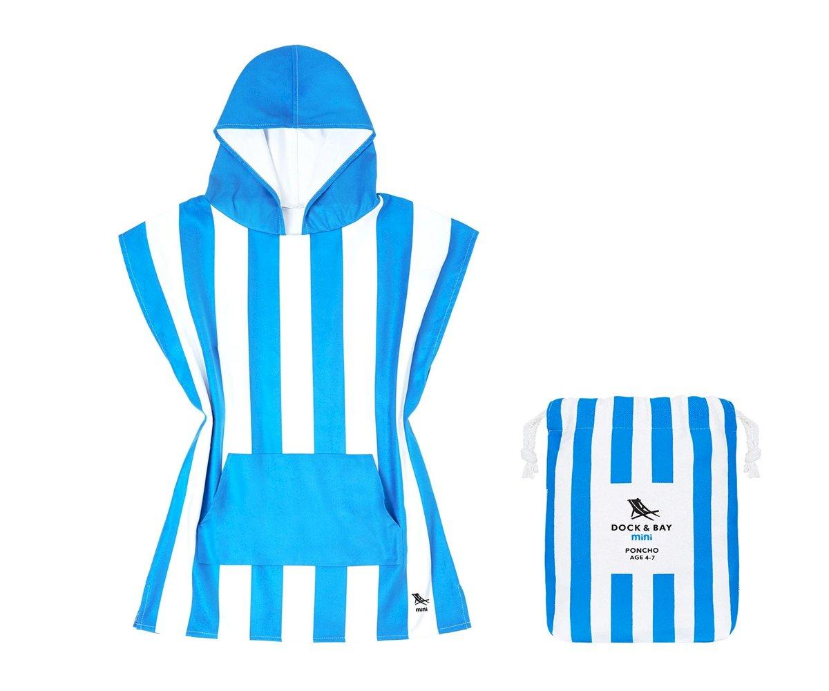 Personalised Kids Blue Dock Poncho