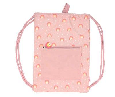 Mochila Saco Impermeable Arcoiris Rosa Personalizable
