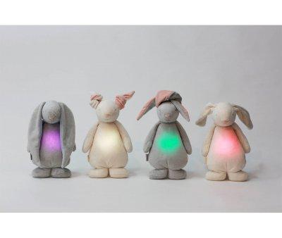 Peluche Luz-Sonido Conejo Moonie Gris Personalizable
