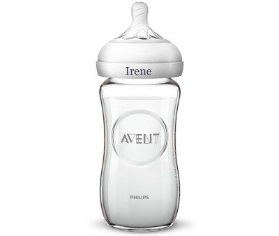 Biberon Naturel en Verre AVENT Personnalisable 240 ml