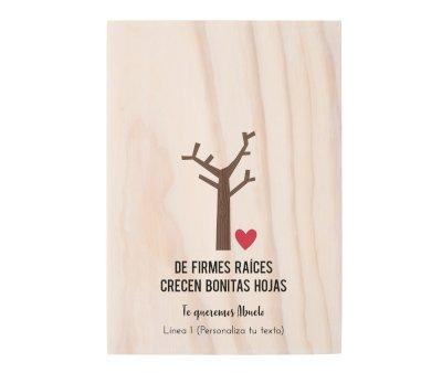 Tabla de Madera Personalizable Para Huellas Races Abuelo