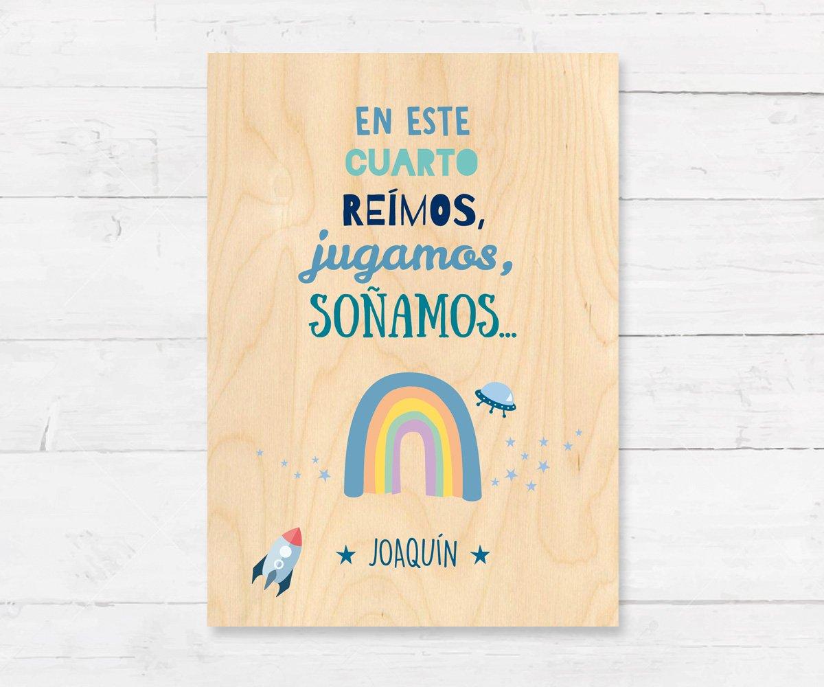 Tabla de Madera Personalizada Arcoiris