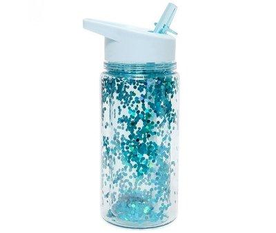 Botella Tritn Purpurina Dusty Aqua Personalizable