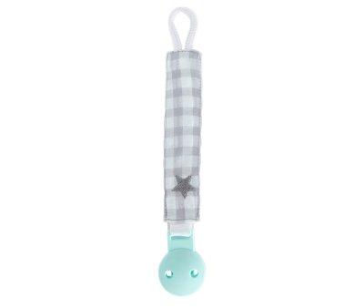 Sujetachupetes Personalizado Vichy Star Gris