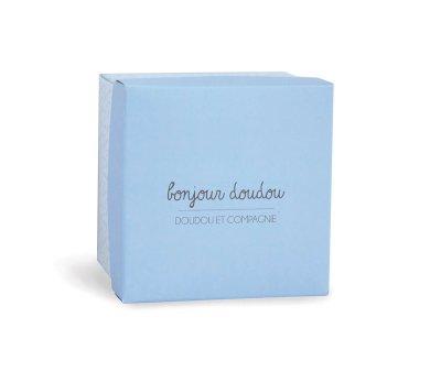 Doudou Lapin Azzurro Personalizzabile Scatola Floreale