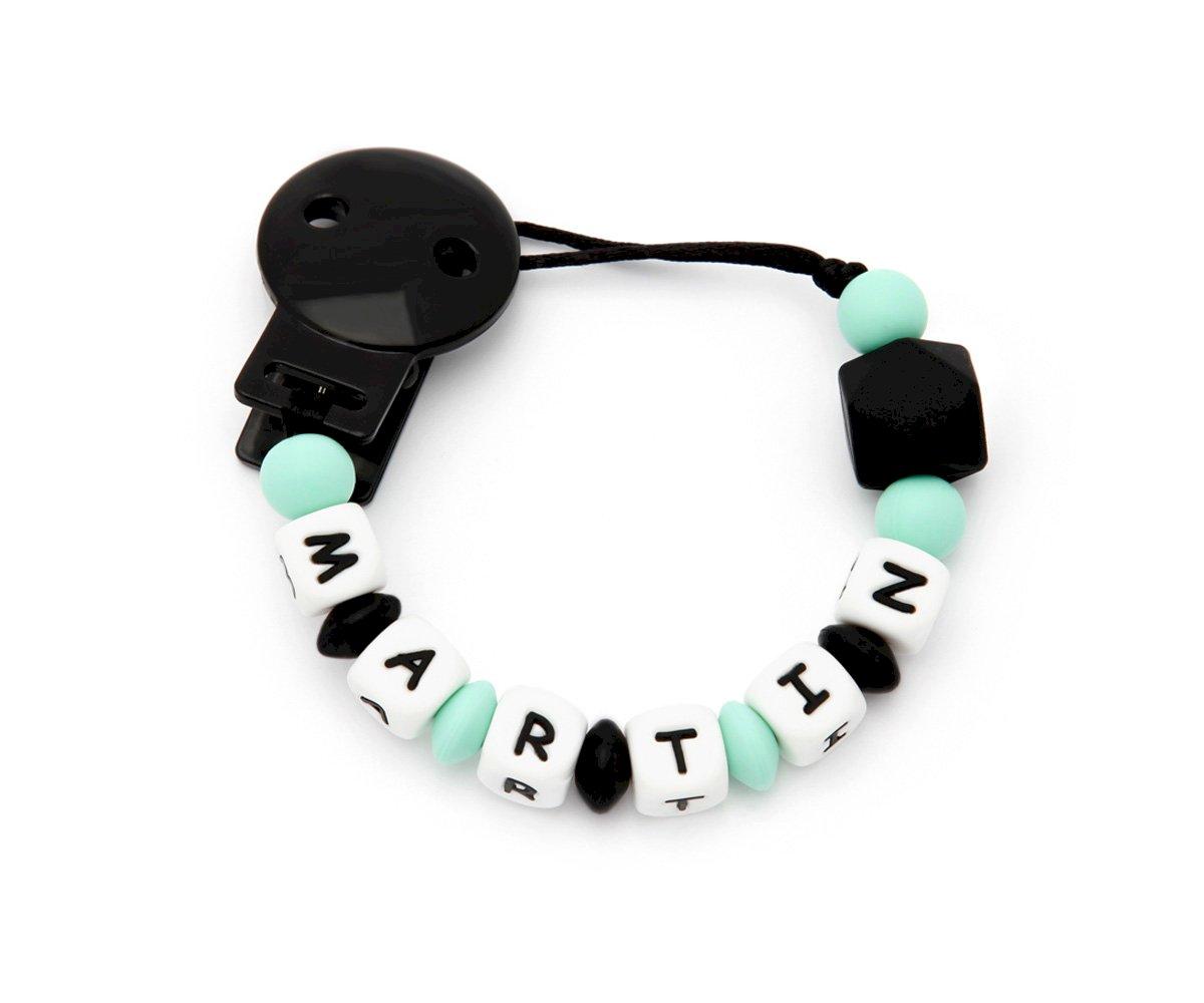 Portaciuccio Silicone Personalizzato Rock Baby Mint