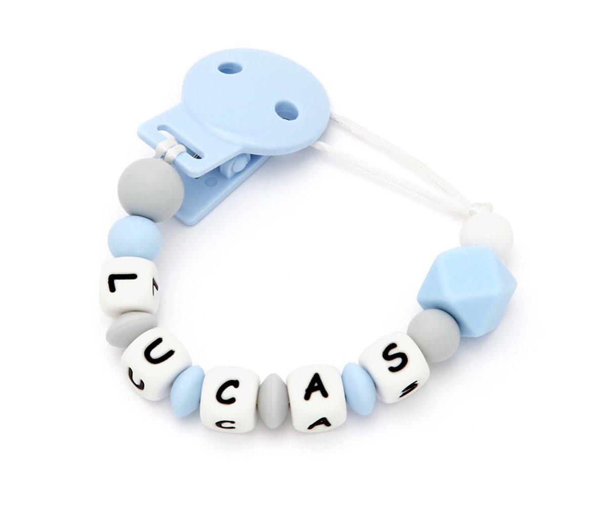 Sujetachupetes Silicona Personalizado New Sweet Blue - La Vida Es