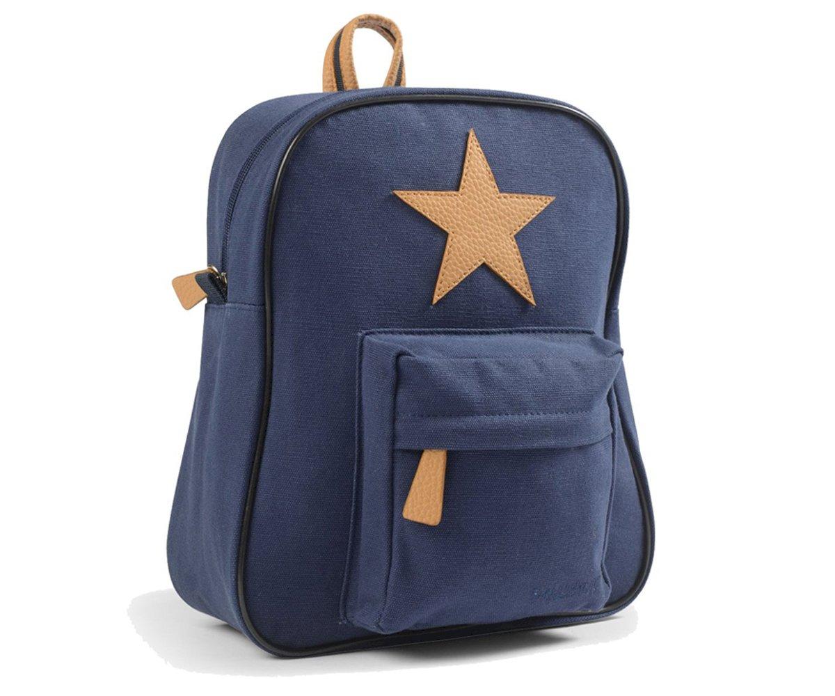 Mochila Pequena Azul-marinho Com Estrelas De Couro - Personalizado