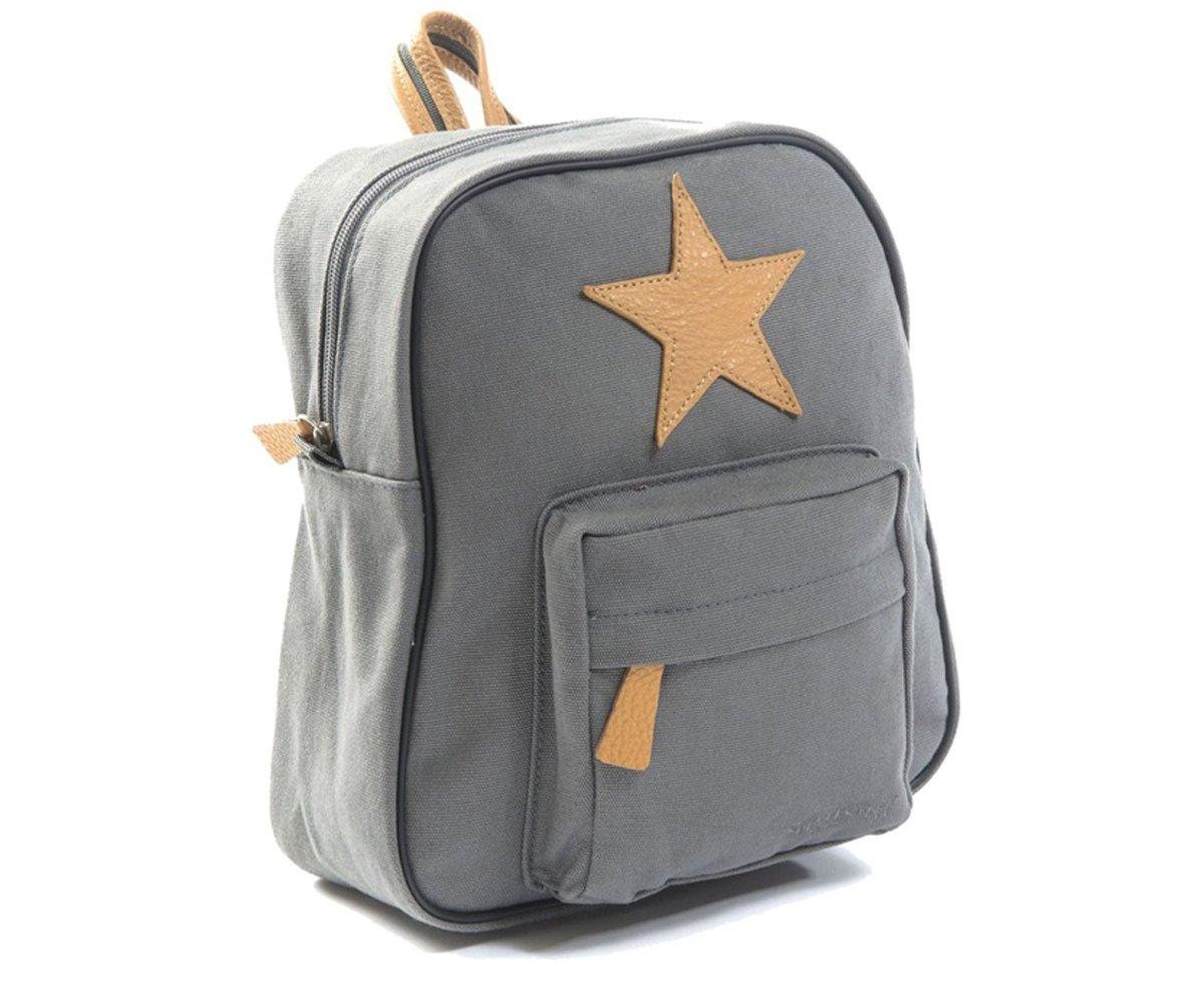 Back Pack, Dark grey with leather Star