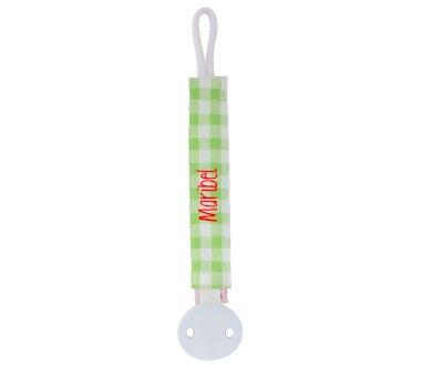 Attche-sucette Personnalisable Vichy Pistache