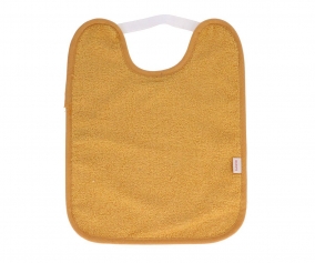 Laminated Towel Bib with Elastic Mustard