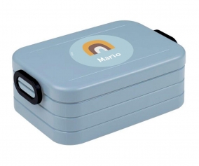 Bento Box Midi Nordic Blu Personalizzata Arcobaleno Senape