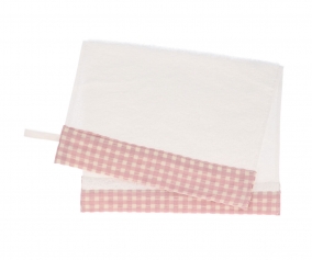 Serviette Crche Vichy Rose Personnalisable