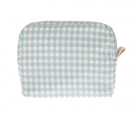 Trousse de toilette Vichy verte personnalisable