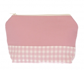 Trousse de toilette pour enfant Vichy Rose personnalisable