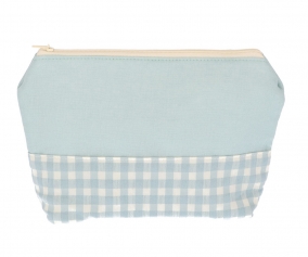 Trousse de toilette pour enfant Vichy Vert personnalisable